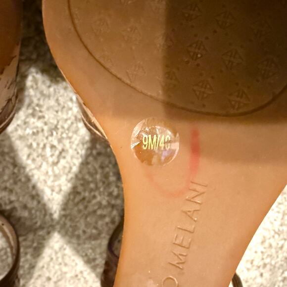 Antonio Melani 9 Selena metallic perforated t strap cork platform wedge 3088 - Picture 3 of 9